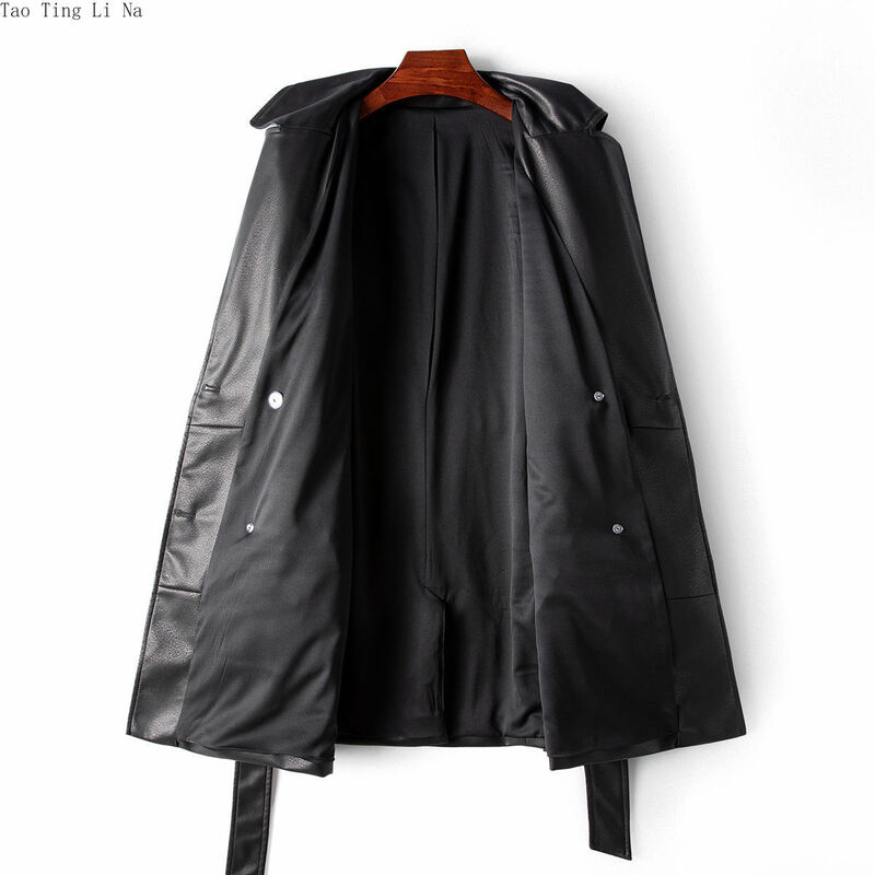 2023 nuove donne giacca in vera pelle di montone giacca a vento in vera pelle di pecora con lacci H28