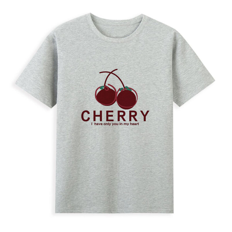 T-shirt en coton respirant pour femme, impression de belles cerises, nouveau design, chemises d'été de dessin animé, A020