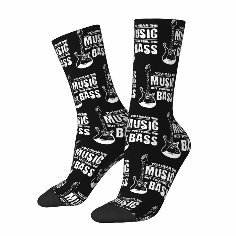 Unisex Harajuku Music Bass meias longas, meias de alta qualidade, todos os acessórios temporada, aniversário presente