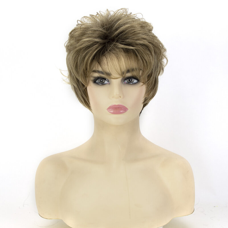 Curto cabelo sintético encaracolado para mulheres, penteado com grampo, cachos fofos, área pequena, uso diário