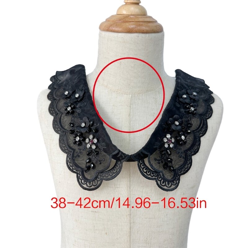 Collier perles à main pour femmes, faux col décoratif, col à revers