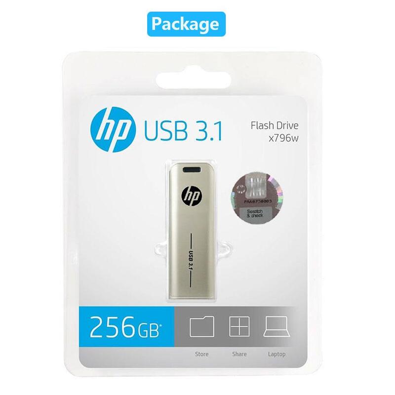 HP X796 Metal USB Flash Drive, Pen Drive de alta velocidade, Personalidade Criativa, Presente de Música, USB 3.1, 32GB, 64GB, 128GB, 256GB