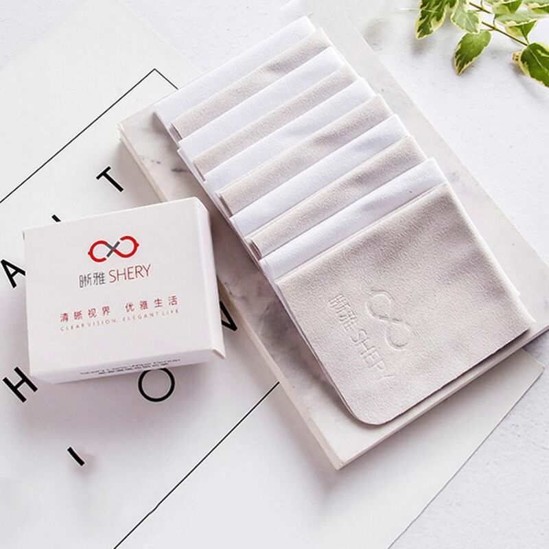 10Pcs Suede Glasses Cleaner Cloth Soft Letter Lens Cleaner Cloth Glasses Clean Lens Phone Screen Sunglasses Cleaning Wipes