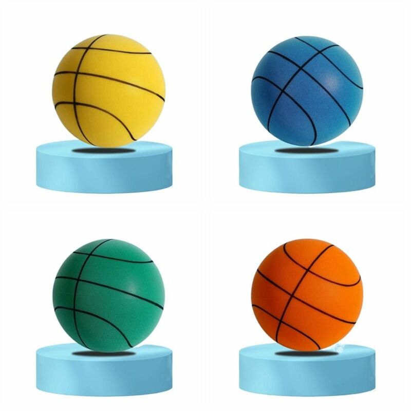 Bola Basket redam, alat latihan basket senyap 18cm/22cm/24cm elastisitas tinggi senyap tahan benturan ringan bola goyang