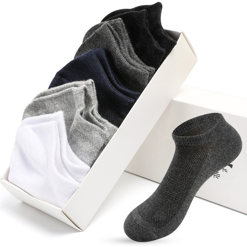 Chaussettes de sport rayées en coton pour hommes, mi-tube, affaires, documents solides, mode, haute qualité, printemps, automne, été, 5 paires