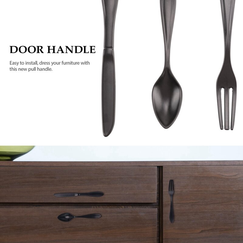 Door Handle 3-Handle Kitchen Handle - Black