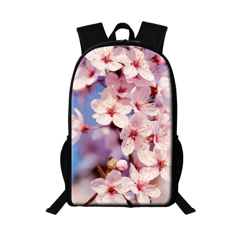 벚꽃 꽃 배낭 소녀 데일리 학교 가방, 여행용 세련된 배낭, 여성 대용량 배낭