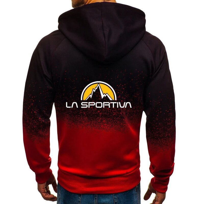 2024 wiosna jesień męska nowa La Sportiva Logo drukuj Casual Harajuku gradientowe bluzy z kapturem popularna kurtka z zamkiem błyskawicznym