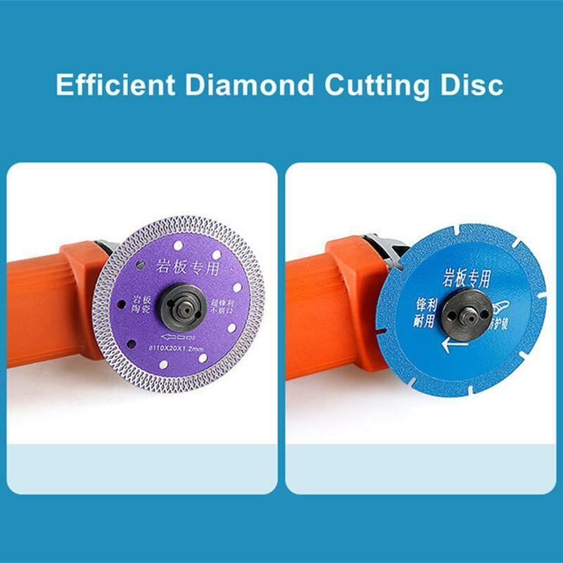 Hoja de sierra de diamante de 100mm/110mm, rueda de disco de corte Turbo continuo segmentado para porcelana, mármol, granito, hormigón y cerámica
