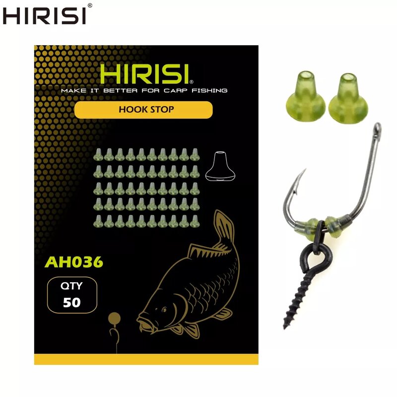 Hirisi 50Pcs ยางตกปลาปลา Hook Stopper Terminal Tackle อุปกรณ์เสริม AH036