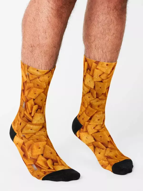 Cheez Its-calcetines de fútbol para hombre y mujer, medias antideslizantes, felices