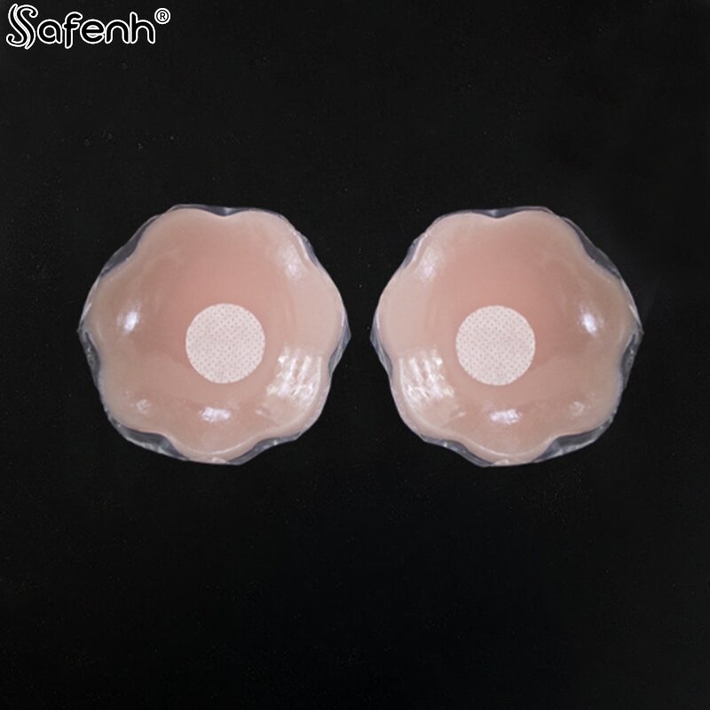 Women Chest patch Silicone Nipple Cover Reusable Breast Petals Lift Invisible Bra PastiesBra Padding Sticker Patch Adhesive Pad﻿