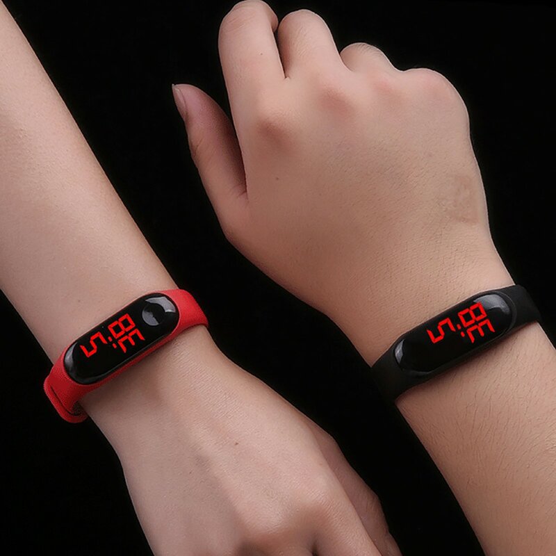 Reloj deportivo con pantalla LED para hombre y mujer, pulsera electrónica con correa de silicona, ideal para estudiantes