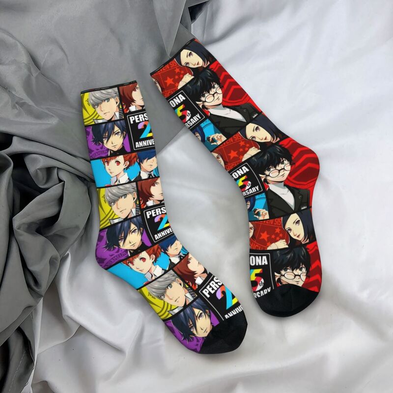 Persona Anniversary Game Fans Lover Design Theme Crew calcetines Merch para mujer, calcetín acogedor