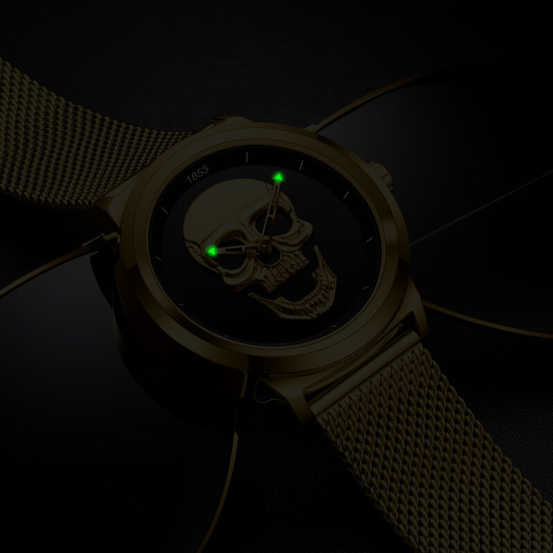 LIGE-Relógio Design Crânio Criativo Feminino, Relógios de Quartzo Impermeáveis, Marca Top, Moda Luxo, Senhoras