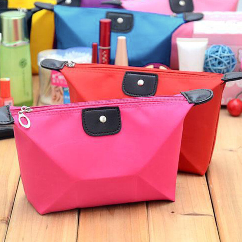 Saco de armazenamento de bolinho impermeável feminino mini bolsa de maquiagem bonita carteira portátil bolsa de viagem colorida, nova