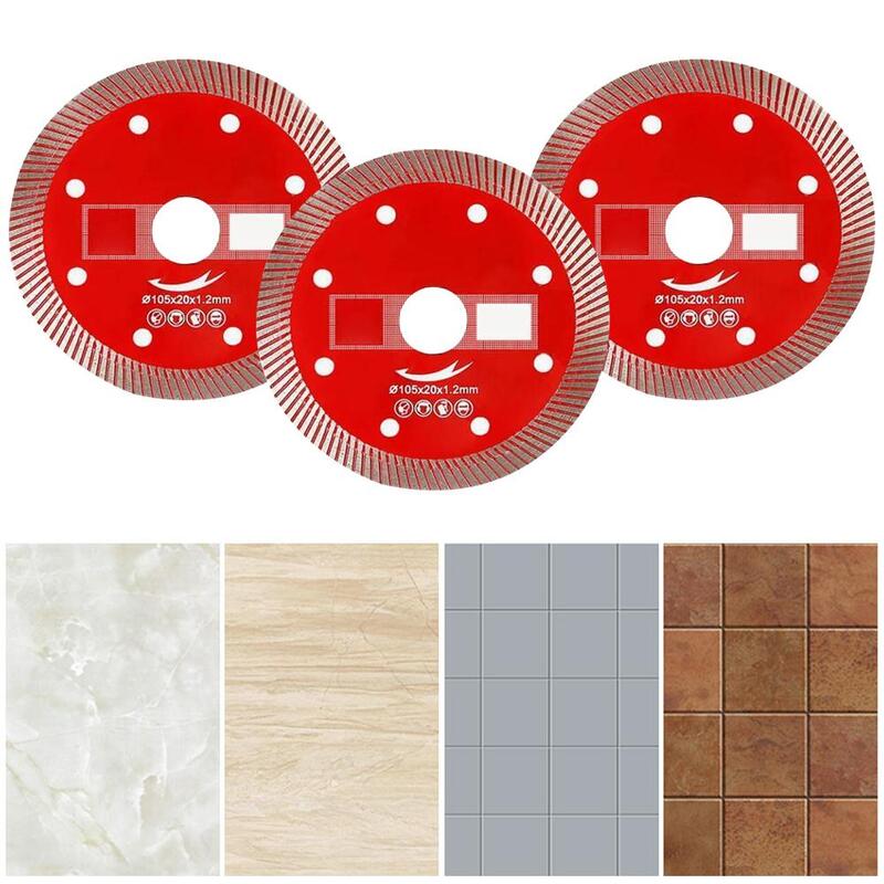 Discos de corte de azulejos corrugados ultrafinos, sierra de diamante, 105mm, disco de corte de azulejos de cerámica, corrugado ultrafino