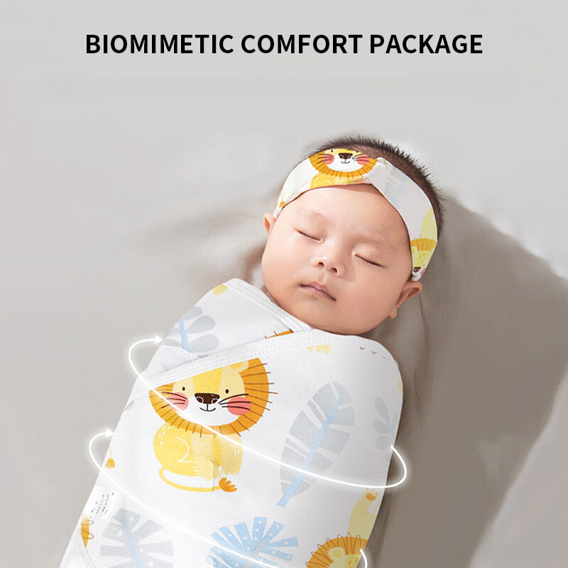 MOOZ selimut bedong bayi, bungkus musim panas selimut dan penutup bayi untuk bayi baru lahir, tas tidur bayi, selimut katun dari 0-3 bulan