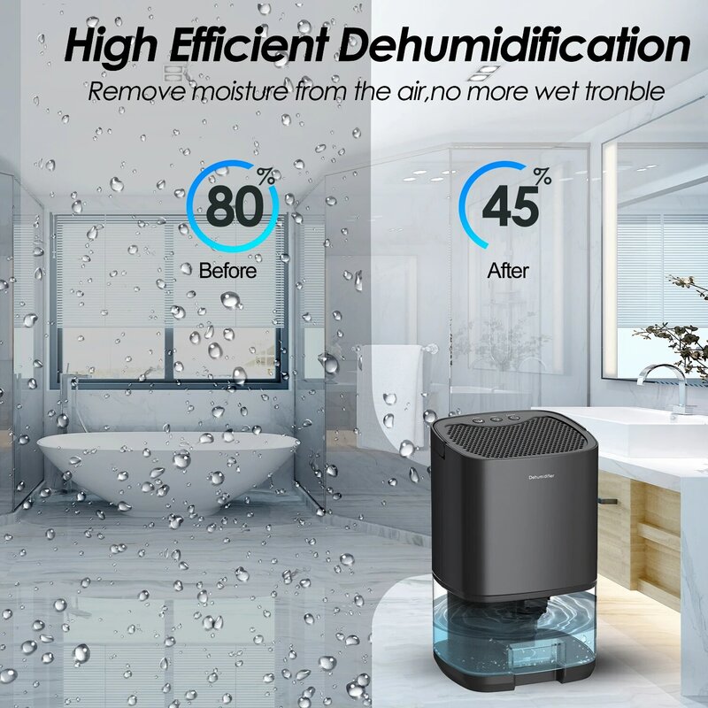 Mini desumidificador portátil com filtro de ar para a casa, absorção silenciosa da umidade para o quarto e o escritório