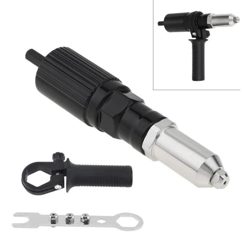 Electric Rivet Gun Drill Adapter Rivet Nut Gun Drill Adapter Cordless Riveting Tool Insert Nut Pull Rivet Power Tool Accessories