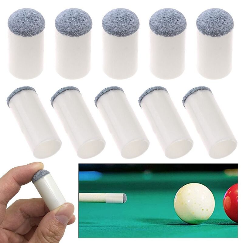 2 Packs 10pcs/pack Replacement Cover Billiards Cue Tips Snooker Accessories Slip-on Tip Protector Plastic 9/10/11/12/13mm