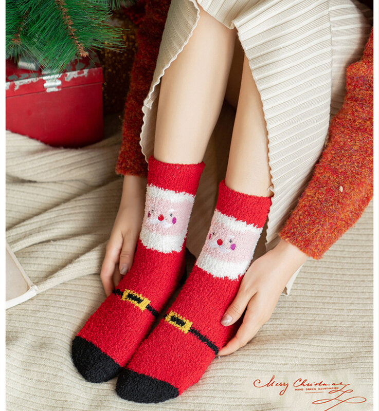 Winter Cartoon Christmas Socks Gift For Girls Ornaments Christmas Tree Snowflake Gingerbread Man Happy New Year Supplies 2023
