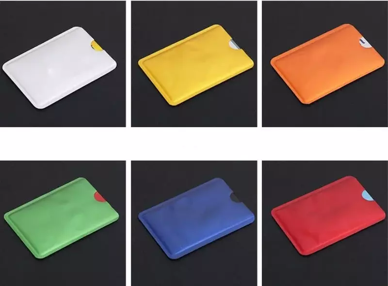 10 buah/set sarung pelindung kartu RFID antipindai penutup tempat saku kartu ID kredit Bank Anti pemindaian lengan kartu warna acak