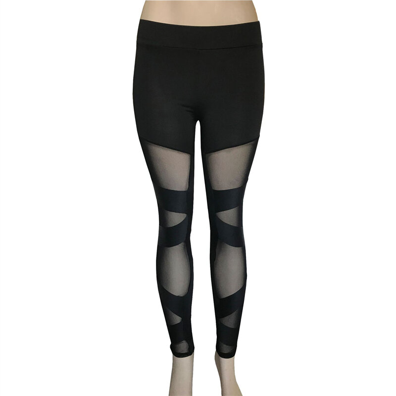 Леггинсы женские спортивные сетчатые, Бесшовные штаны с эффектом пуш-ап для фитнеса, пикантная черная уличная одежда