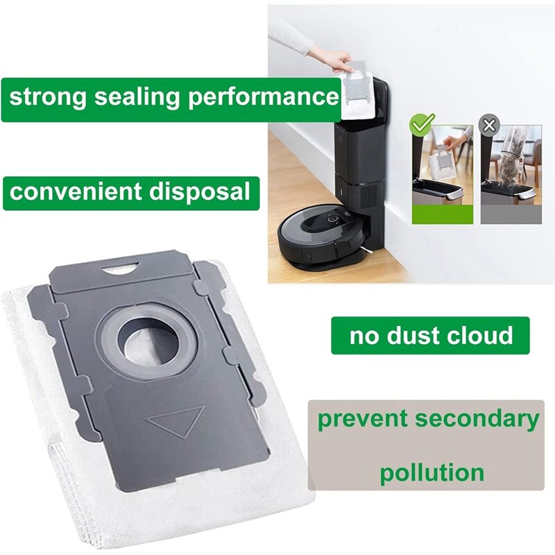 Bolsas de repuesto para aspiradora Roomba, Compatible con Irobot Roomba I7 I7 +, J7 J7 +, I8 I8 +, I3 I3 +, bolsas de eliminación automática de suciedad