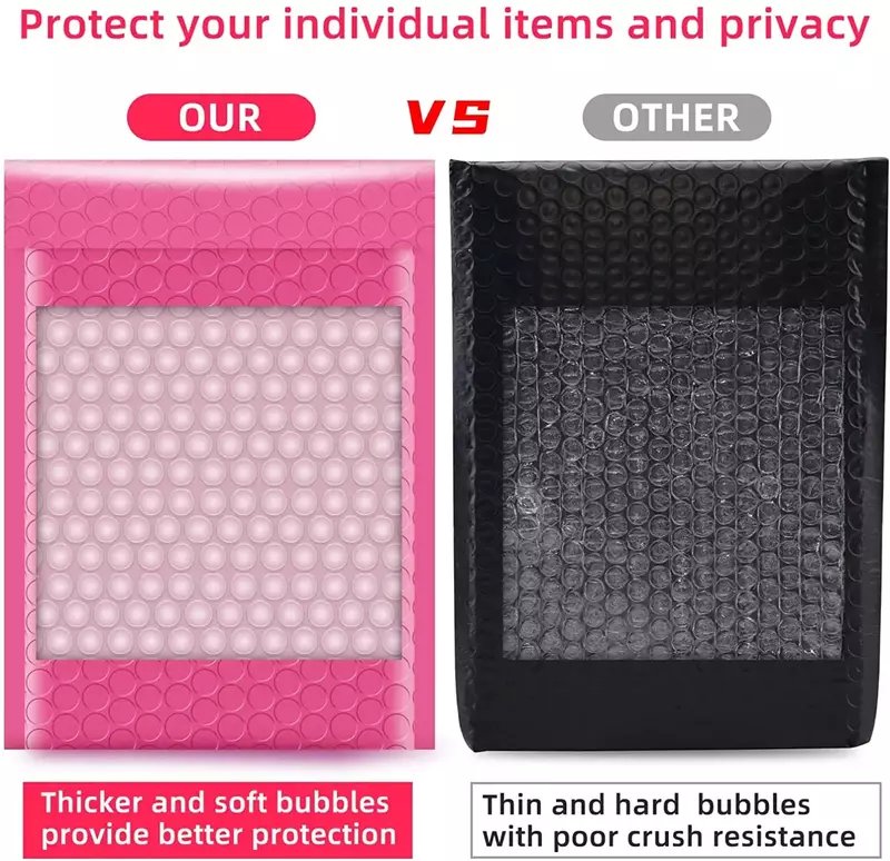 100 Pcs Bubble Mailer Pink Packaging Supplies busta per l'invio di buste buste per la consegna di piccole imprese pacchetti di spedizione