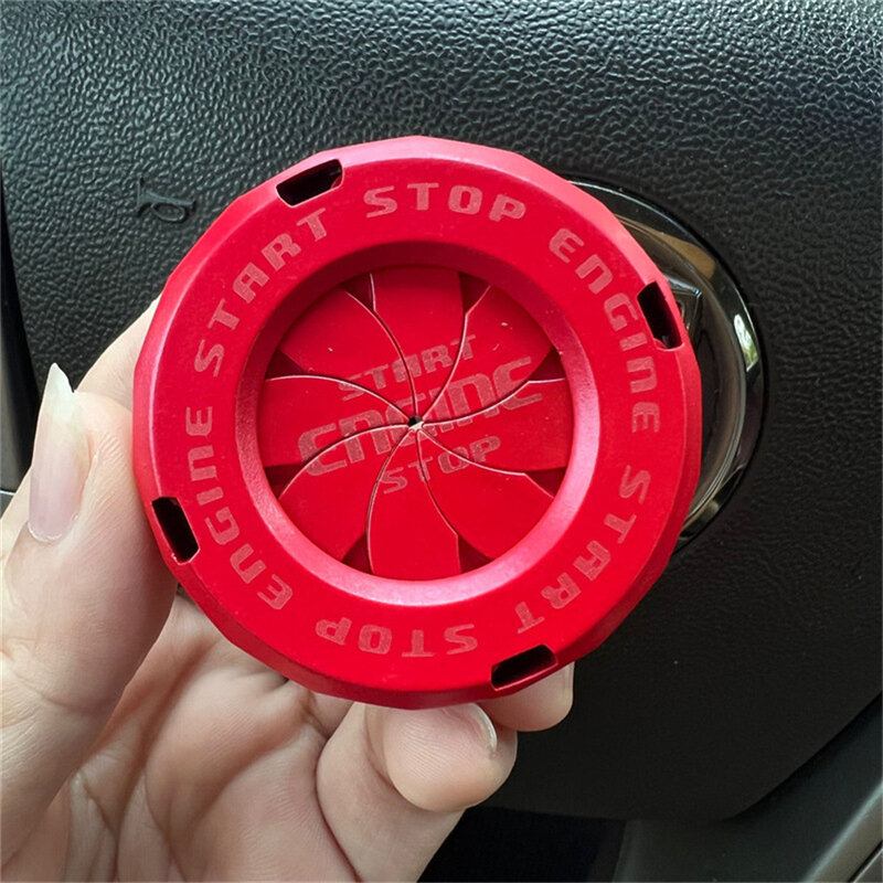 Car Moto Engine Start Stop Button Cover Ignition Switch Blade-type Rotatable Protection Cap Interior Decoration Decor Sticker