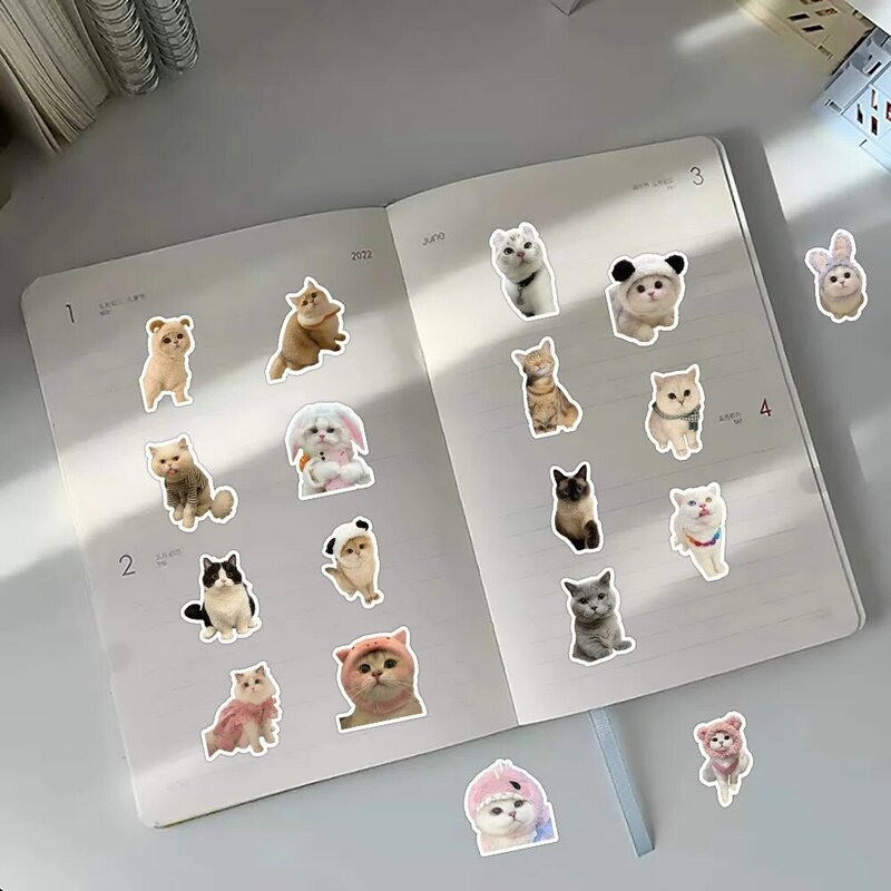 10/30/60PCS Pet Cat Cartoon Cute Sticker DIY Phone Laptop Luggage Skateboard Graffiti Decals Fun for Kid Gift