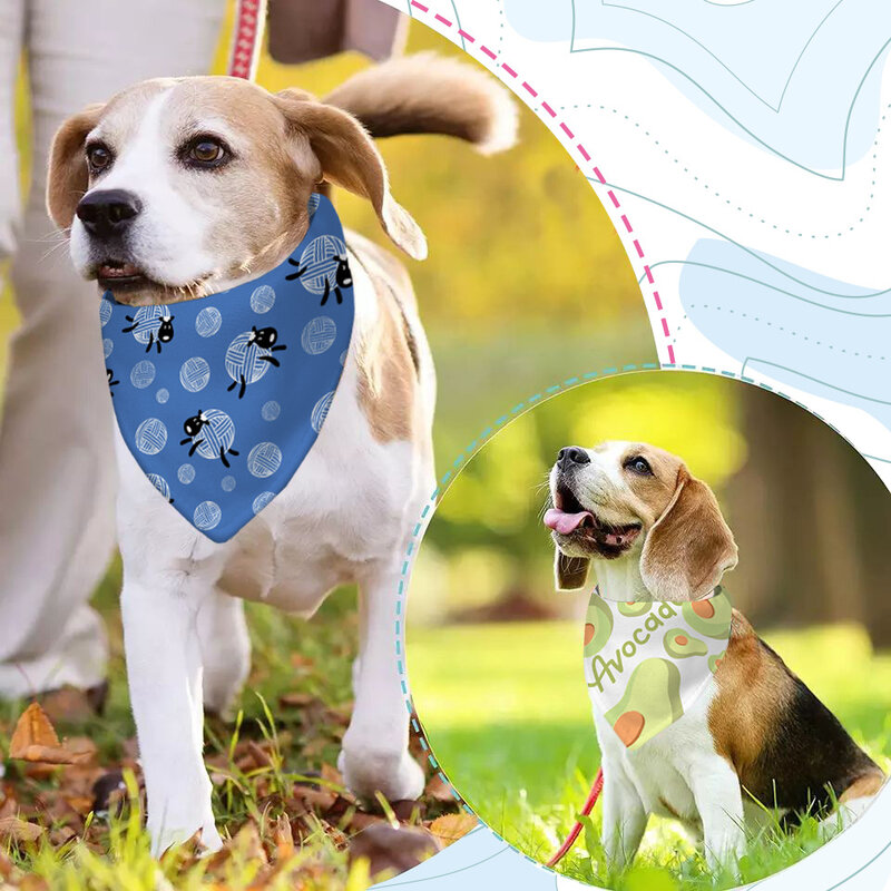 Pañuelo triangular con sublimación para mascotas, pañuelo en blanco para perros, gatos y cachorros, 10 piezas