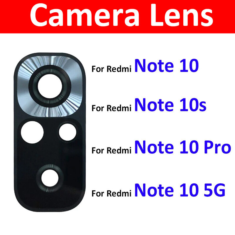 Vetro per fotocamera per Redmi Note 10 / Note 10 Pro / Note 10s 11 11s 11T 10 5G obiettivo in vetro per fotocamera posteriore posteriore con adesivo colla