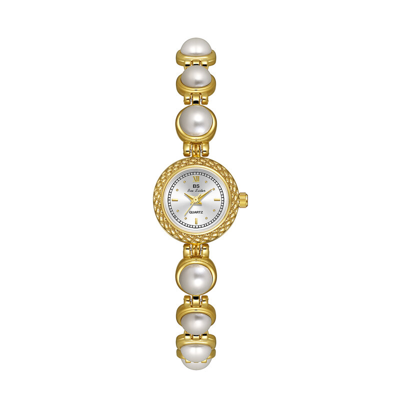 BS 럭셔리 여성용 원피스 시계, 황금 방수 패션, 스테인레스 스틸, 여성용 쿼츠 시계