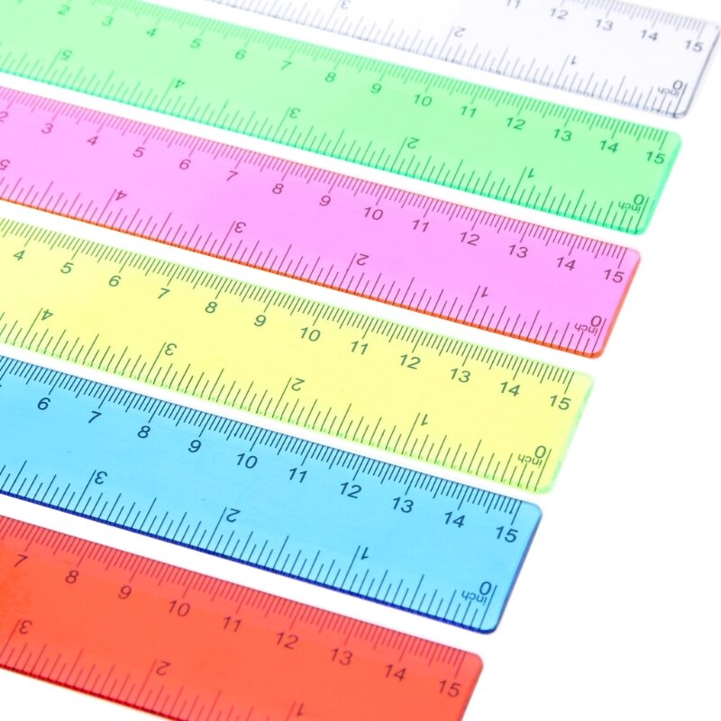 Reglas plástico, reglas métricas con pulgadas y centímetros, regla para niños para escuela