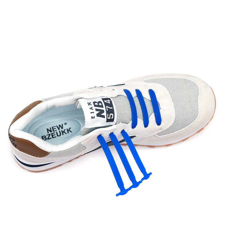 실리콘 탄성 크리에이티브 레이지 고무 레이스, 타이 없는 신발끈, 어린이 성인 스니커즈, 빠른 방수 신발 레이스, 13 가지 색상