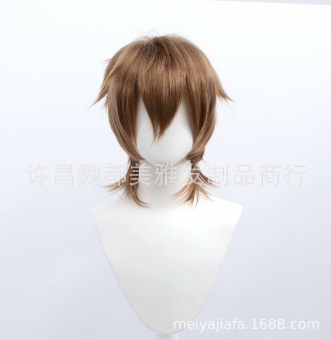 Short Hair Fluffy Style Wig Wig Black White Purple Blue Red Party Cosplay Fiber Synthetic Wig