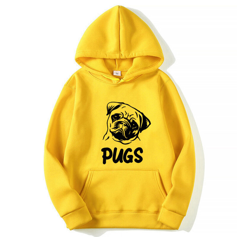 Funny Pug Animal Men's Hoodie Men's and Women's Fashion Simple Long sleeved Pullover Street Trend Harajuku Large Y2k Sweatshirt