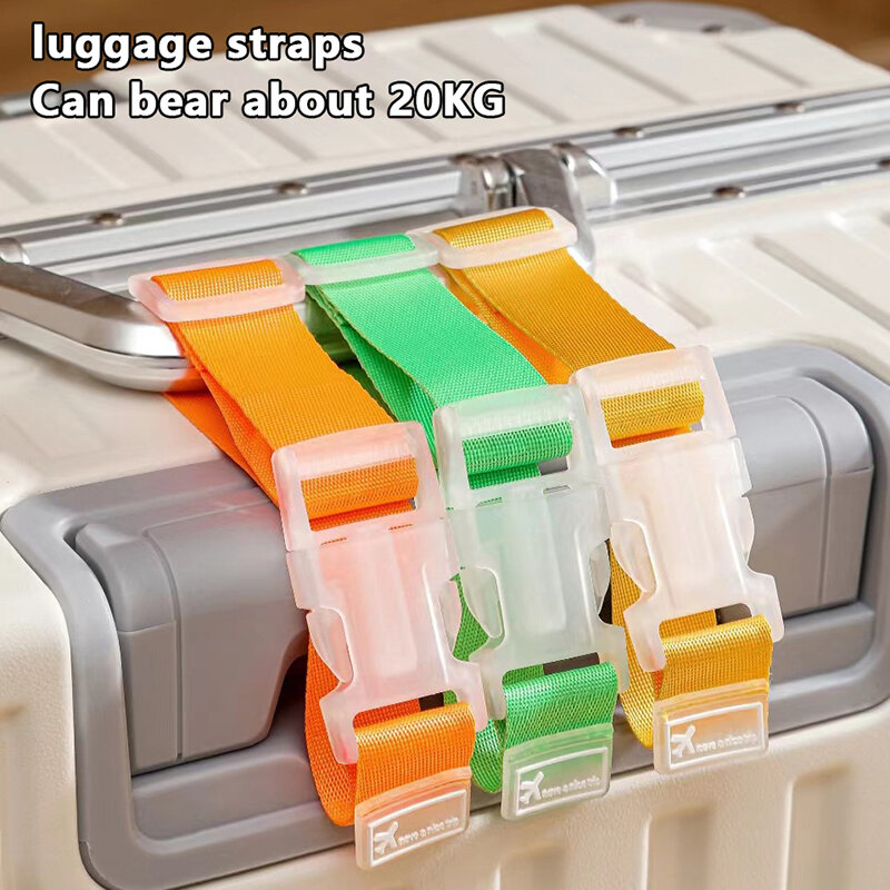 1pc Adjustable Luggage Straps Nylon Luggage Accessories Hanging Buckle Straps Suitcase Bag Straps Belt Lock Hooks Travel