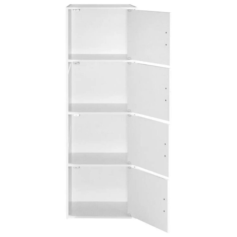 4-Shelf, 4-Door Storage Bookcase in Multiple Colors,Durable and Strong,Slim and Versatile Design, Sleek Contemporary Styling