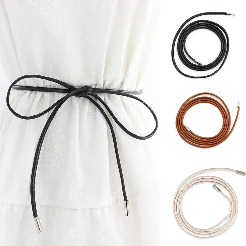 Nowy damski łańcuszek w talii cienki pasek prosta dekoracja krawat z długa, z podkreśloną talią sznurkiem wiązany w pasie z sukienki Vintage sznurkiem