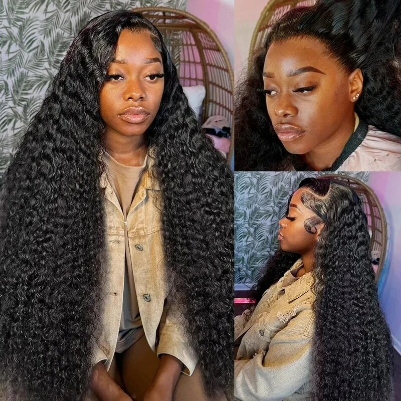 13x4, парик из натуральных черных перуанских неповрежденных волос с глубокой волной, плотность 180%, прозрачные безклеевые фронтальные парики на сетке для черных женщин