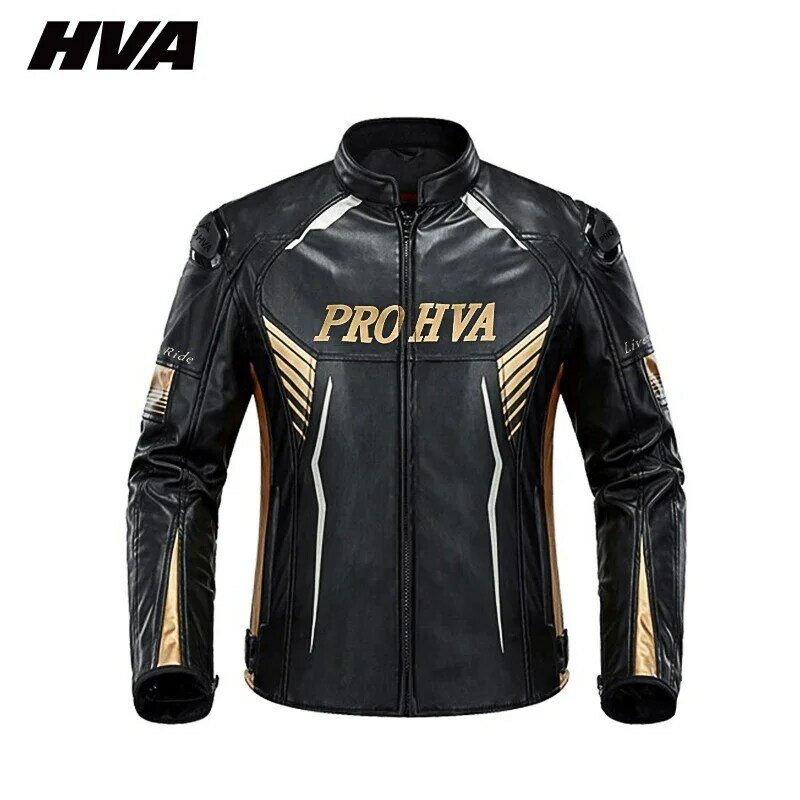 Giacca da moto HVA giacca da Motocross da uomo in PU giacca da motociclista equipaggiamento protettivo cappotto abbigliamento riflettente da corsa