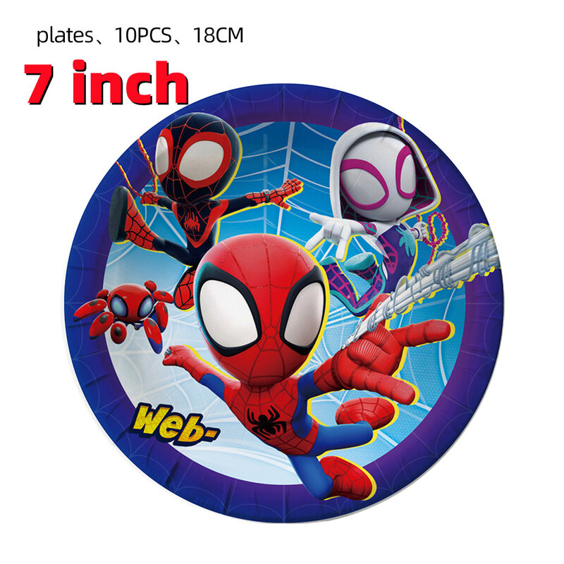 Spidey And His Amazing Friends Party Decoration Supplies Paper Plate Tablecloth Spiderman Theme Baby Shower Balloons Kids Favors