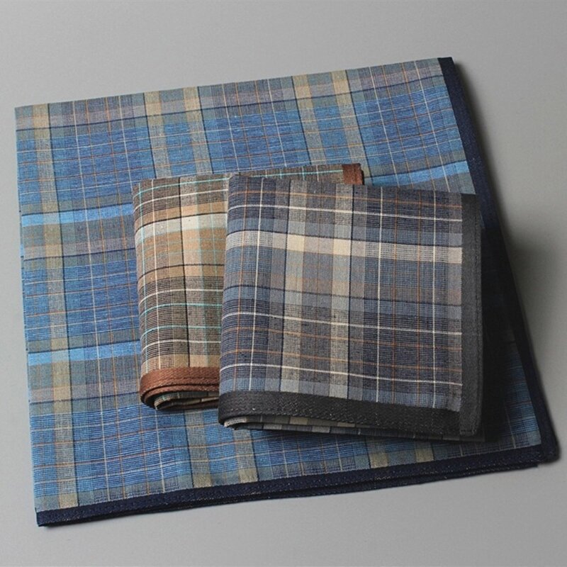 1pc 40x40cm Male Lattice Handkerchiefs Random Color Hankies Pocket Lattice Pattern Pocket Square Handkerchiefs for Male