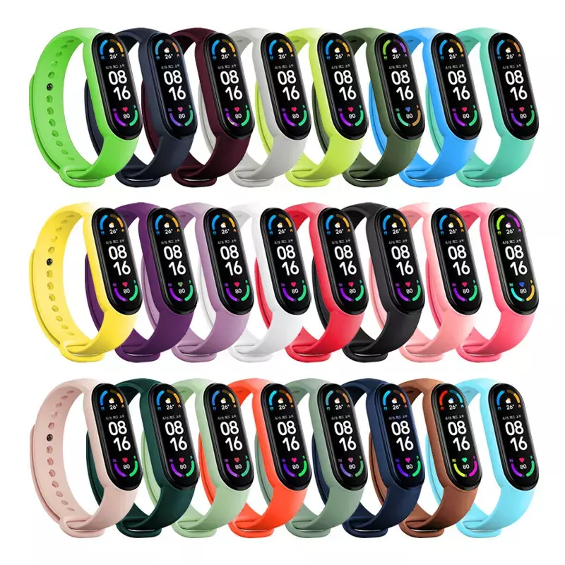 official Silicone Strap For Xiaomi Mi Band 4 5 6 7 Bracelet Sport Watch Wristband Miband4 miband7 Correa Mi band 3 4 5 6 7 Band