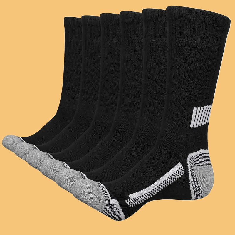 Chaussettes mi-mollet anti-odeur et absorbant la transpiration pour hommes, chaussettes d'affaires polyvalentes, haut de gamme, document solide, haute qualité, 6 paires