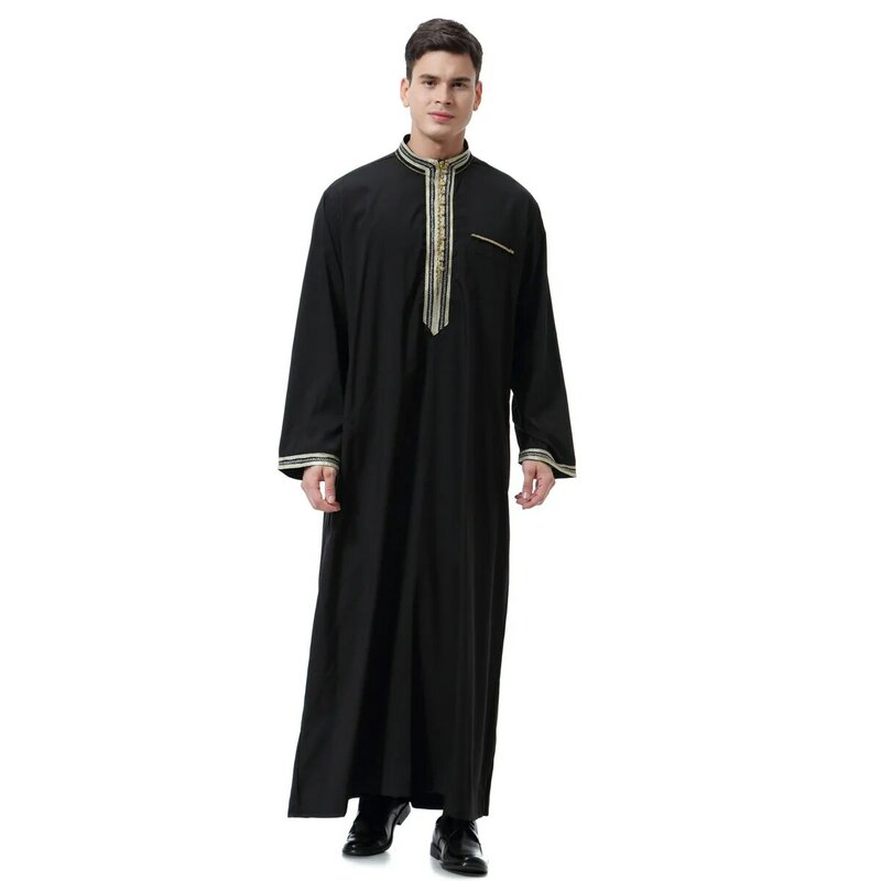 Arabska odzież męska Islam Abaya męska ubrania muzułmańskie Kaftan Pakistan Saudi Arabia Roupas Masculinas ubrania dla muzułmanów Kaftan długa suknia
