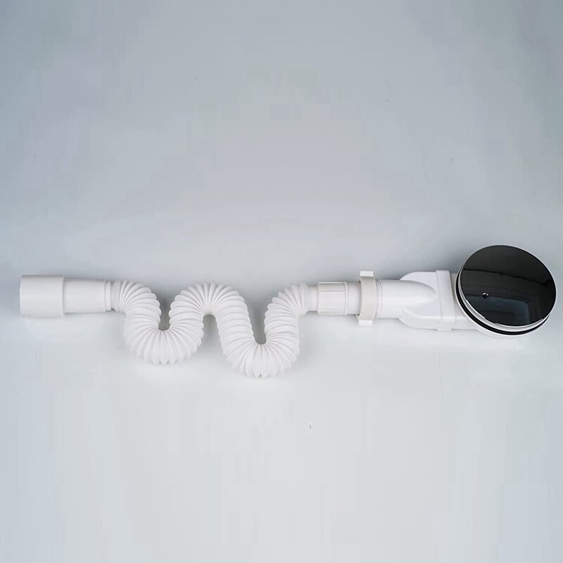 Low Profile Shower Drain Chrome Plated ABS Shower Tray Siphon Slim Drain 90Mm 36 L/Min Water Flow, Trap Side Drain